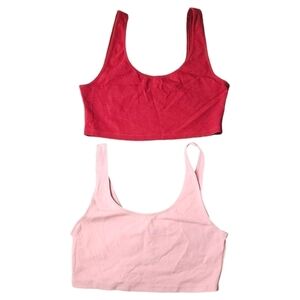 Wilfred Free Aritzia Crop Top Bundle Pink Red Sz L